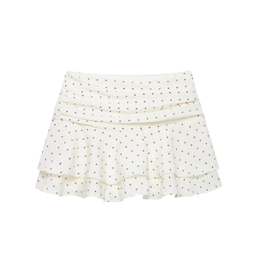 ZARA Versatile Polka Dot Layered Ruffle Skort